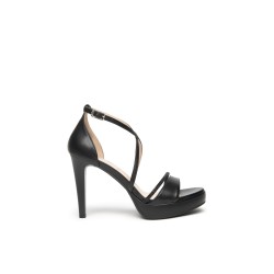 Sandales en cuir noir à...