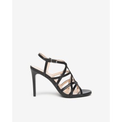 Sandales en cuir noir à...