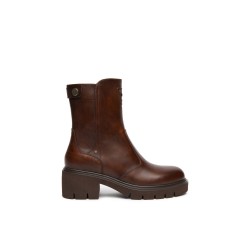 Bottines marron en cuir...