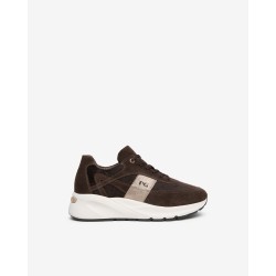 Sneakers marron en cuir...